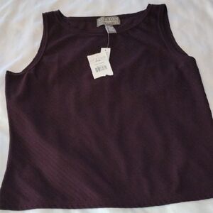 Norton McNaughton Petite Woman's Aubergin Sleeveless Blouse, Size: PL, NWT
